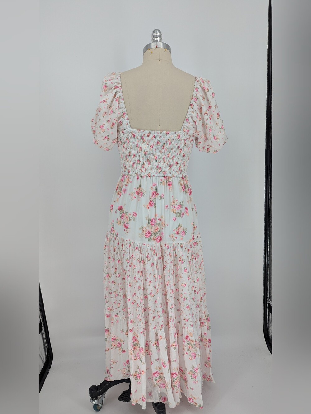 19962 Altar'd State Floral Maxi Dress White Pink size Medium bohemian summer - Picture 2 of 8